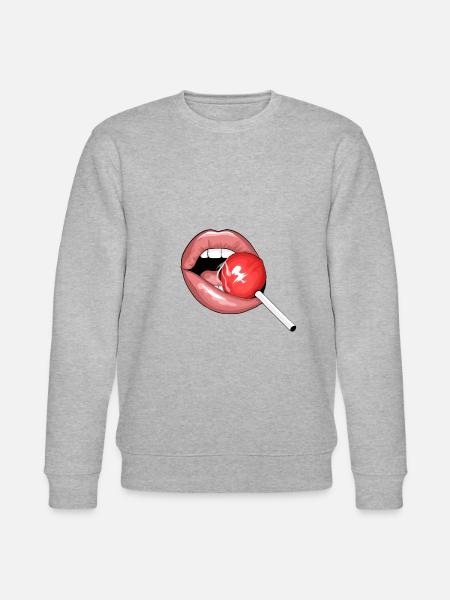 Lollipop Lips - Stanley/Stella Unisex Bio-Sweatshirt CHANGER - Grau meliert