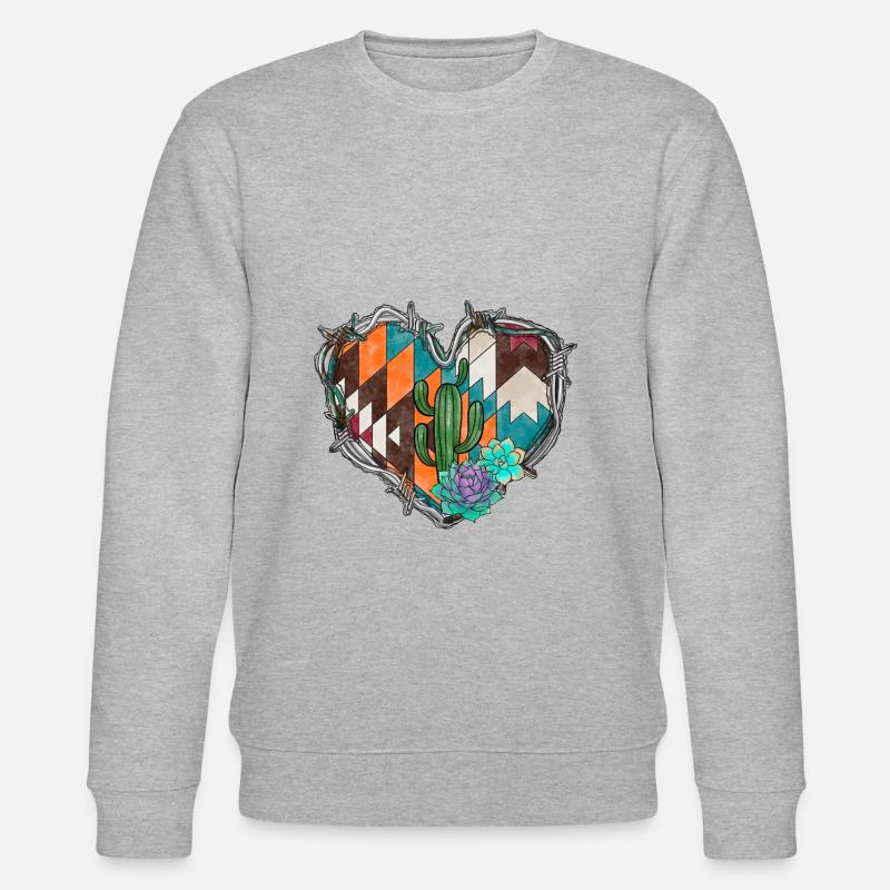 Azteken mit saftigem Stacheldraht - Stanley/Stella Unisex Bio-Sweatshirt CHANGER - Grau meliert