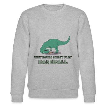 dino spielt kein baseball - Stanley/Stella Unisex Bio-Sweatshirt CHANGER  - Grau meliert - Vorne - Nik (191cm) & Marisol (170cm)