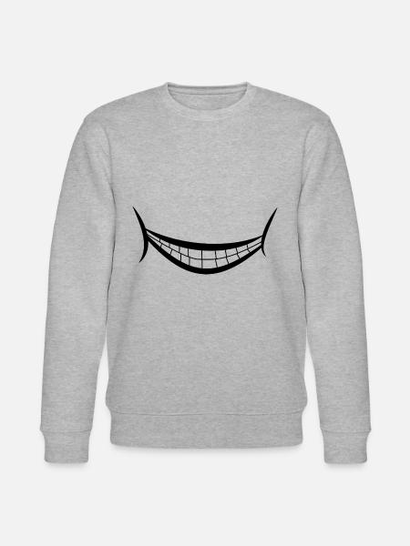 Grinsemund - Een grijns gezoet elke dag - Stanley/Stella Uniseks bio-sweatshirt CHANGER  - grijs gemêleerd