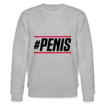 penis hashtag - Stanley/Stella Unisex Bio-Sweatshirt CHANGER  - Grau meliert - Vorne - Nik (191cm) & Marisol (170cm)