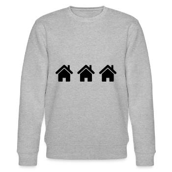 symbole d'icône de maison - Sweat bio CHANGER Stanley/Stella Unisexe - gris chiné - Devant - Nik (191cm) & Marisol (170cm)