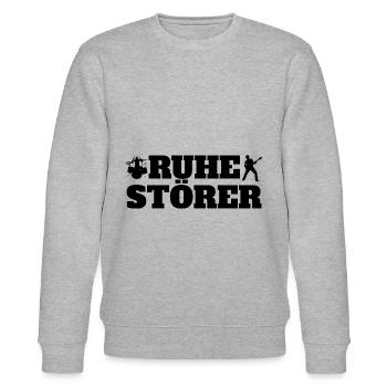 Ruhestörer Schlagzeuger Gitarrist - Stanley/Stella Unisex Bio-Sweatshirt CHANGER  - Grau meliert - Vorne - Nik (191cm) & Marisol (170cm)