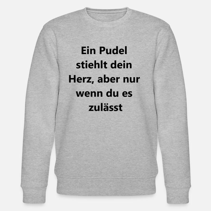 Cadeau coeur caniche mignon - Sweat bio CHANGER Stanley/Stella Unisexe - gris chiné