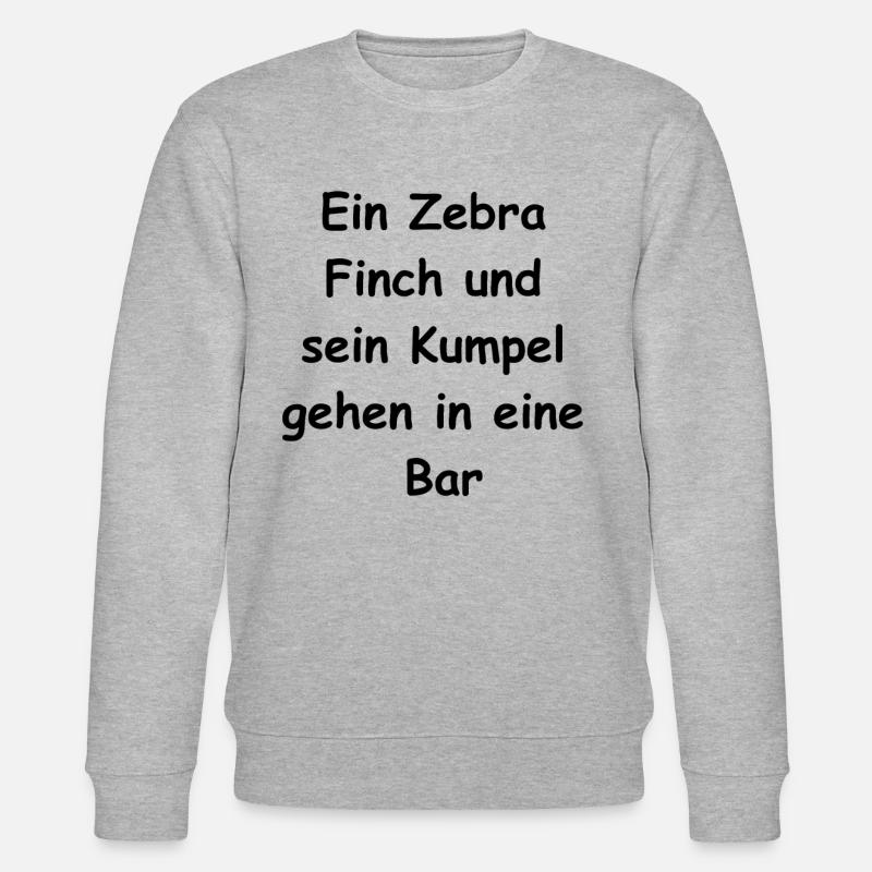 Zebra Finch Geschenk - Stanley/Stella Unisex Bio-Sweatshirt CHANGER  - Grau meliert