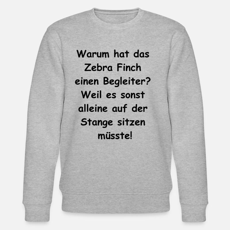 Zebra Finch Geschenk - Stanley/Stella Unisex Bio-Sweatshirt CHANGER  - Grau meliert