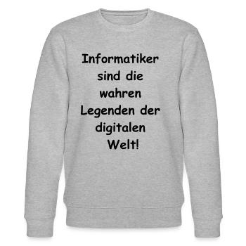 Informatiker Geschenk - Stanley/Stella Unisex Bio-Sweatshirt CHANGER  - Grau meliert - Vorne - Nik (191cm) & Marisol (170cm)