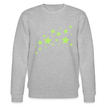 sterne / stars - Stanley/Stella CHANGER Unisex Organic Sweatshirt - heather grey - Front - Nik (191cm) & Marisol (170cm)