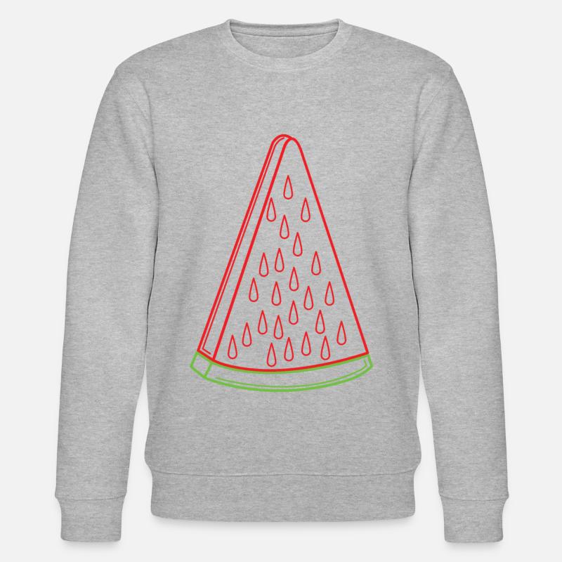 Wassermelone Umriss Sommer Fruchtig - Stanley/Stella Unisex Bio-Sweatshirt CHANGER - Grau meliert