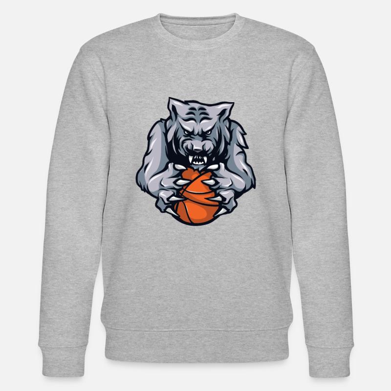 Wolf Werwolf Basketball - Stanley/Stella Unisex Bio-Sweatshirt CHANGER  - Grau meliert