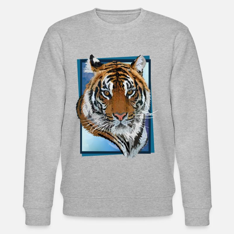 tigre du Bengale - Sweat bio CHANGER Stanley/Stella Unisexe - gris chiné