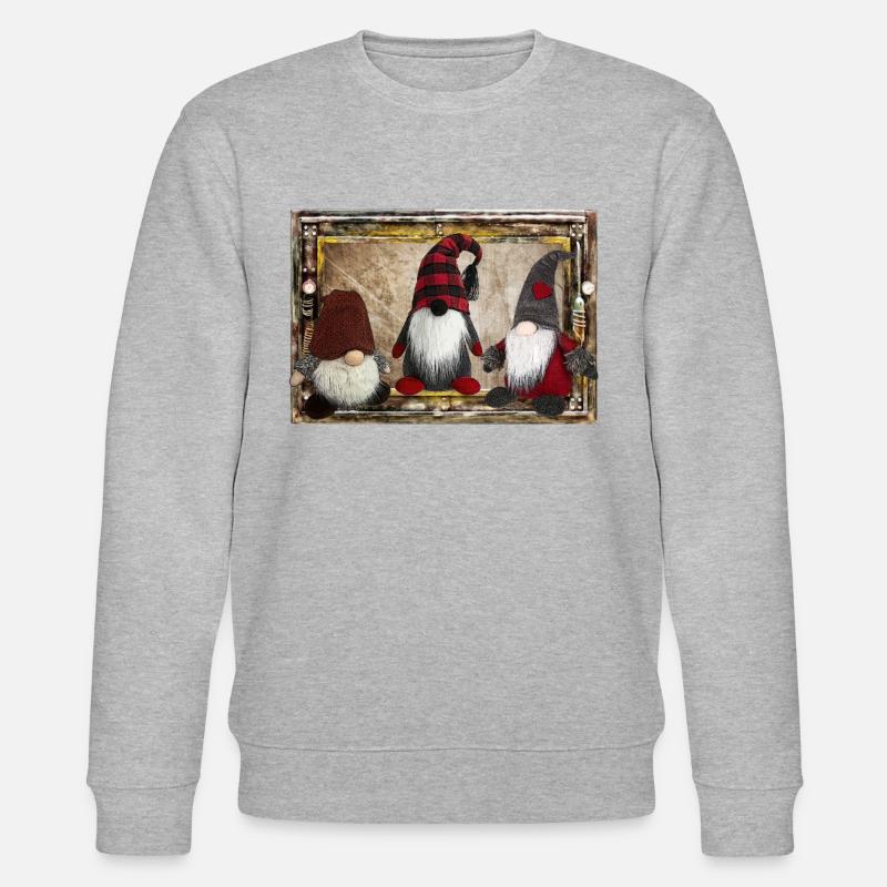 Weihnachtsgnom-Szene - Stanley/Stella Unisex Bio-Sweatshirt CHANGER  - Grau meliert
