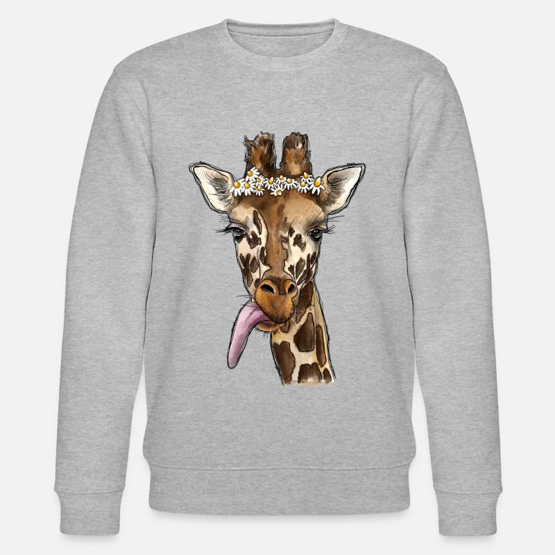 Aquarell Giraffe - Stanley/Stella Unisex Bio-Sweatshirt CHANGER  - Grau meliert