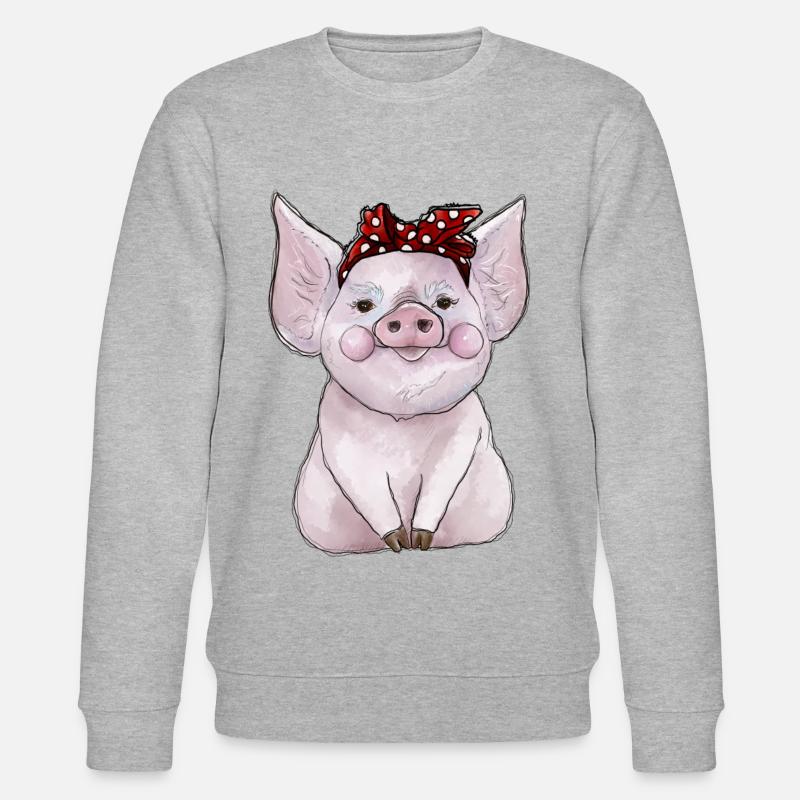 Schwein Bandana - Stanley/Stella Unisex Bio-Sweatshirt CHANGER  - Grau meliert