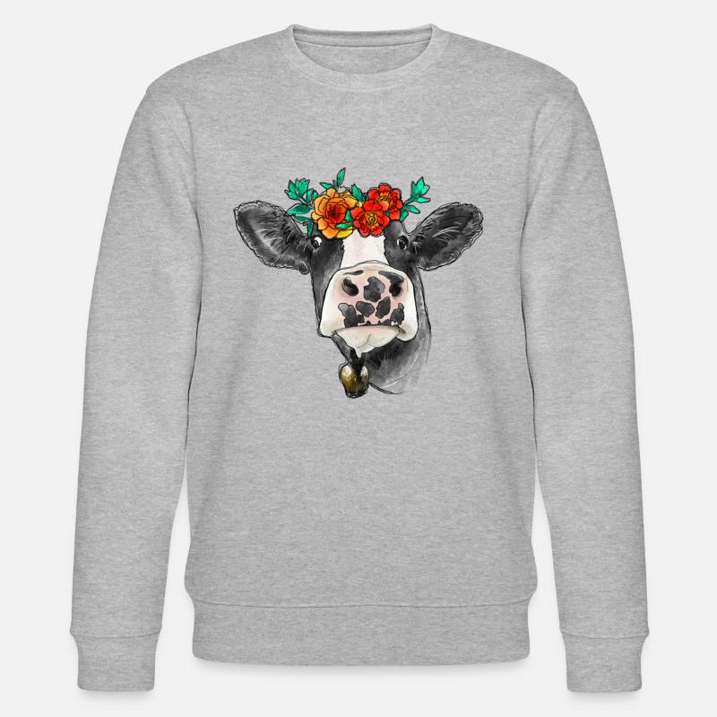 Aquarell Kuh - Stanley/Stella Unisex Bio-Sweatshirt CHANGER  - Grau meliert