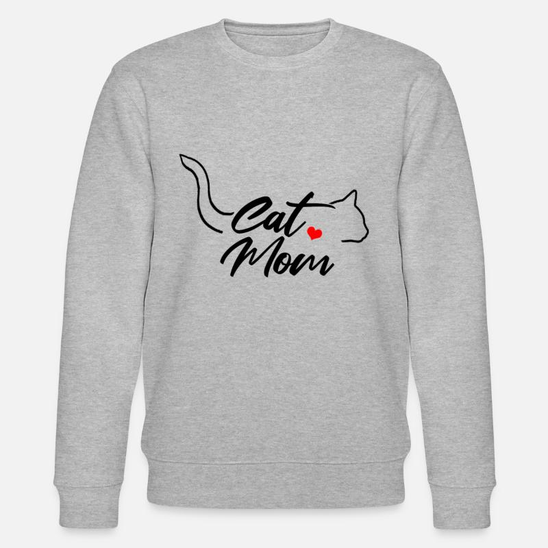 Die Katzenmutter Miezekatze Katze - Stanley/Stella Unisex Bio-Sweatshirt CHANGER  - Grau meliert