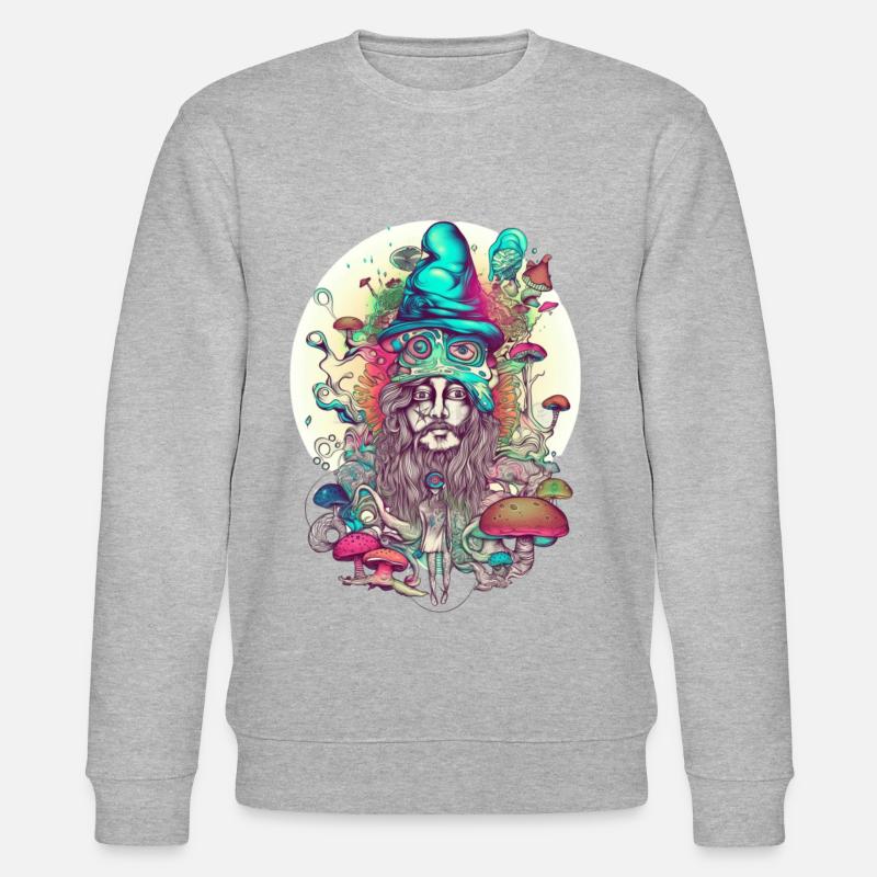 Trippy Schamane - Stanley/Stella Unisex Bio-Sweatshirt CHANGER  - Grau meliert
