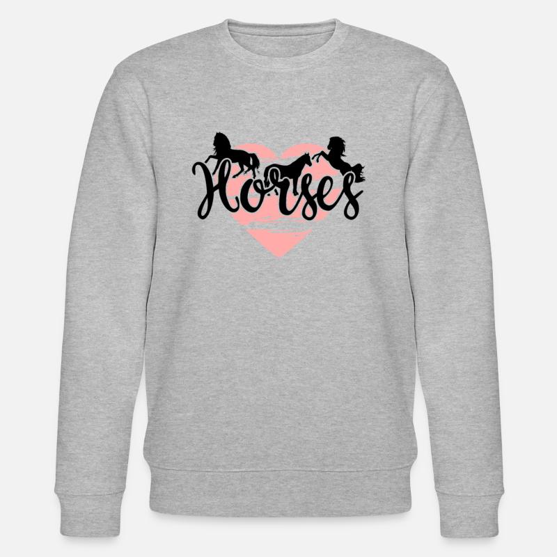 Pferde-HORSES - Stanley/Stella Unisex Bio-Sweatshirt CHANGER  - Grau meliert