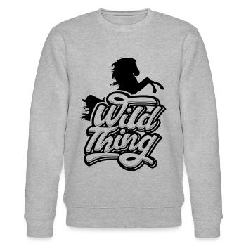 Pferde- Wild Thing - Stanley/Stella Unisex Bio-Sweatshirt CHANGER  - Grau meliert - Vorne - Nik (191cm) & Marisol (170cm)