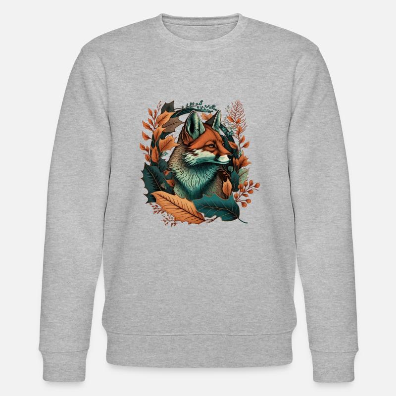 Fuchs Tattoo V2 Geschenk - Stanley/Stella Unisex Bio-Sweatshirt CHANGER  - Grau meliert