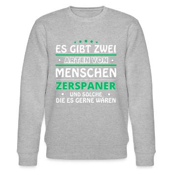 Chipper Gift - Two Types of... Design - Stanley/Stella CHANGER Unisex Organic Sweatshirt - heather grey - Front - Nik (191cm) & Marisol (170cm)