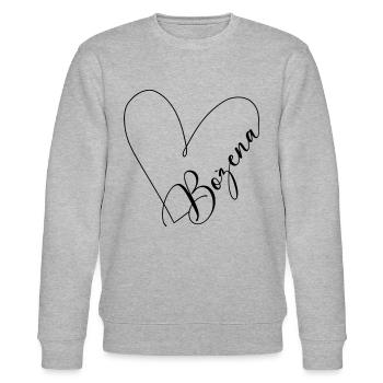 Bożena Name Herzlinie - Stanley/Stella Unisex Bio-Sweatshirt CHANGER  - Grau meliert - Vorne - Nik (191cm) & Marisol (170cm)