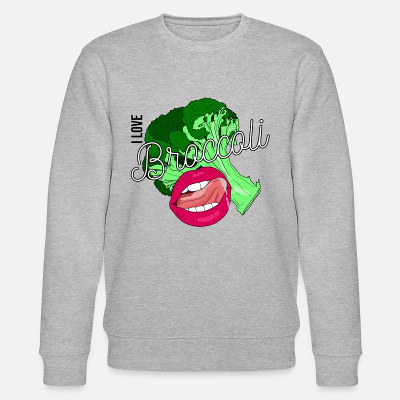 I love broccoli - Stanley/Stella Unisex Bio-Sweatshirt CHANGER  - Grau meliert