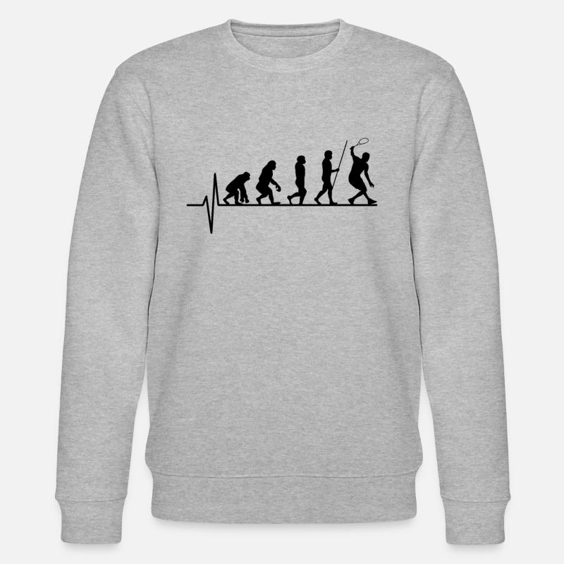 Squash Spieler Evolution - Stanley/Stella Unisex Bio-Sweatshirt CHANGER  - Grau meliert