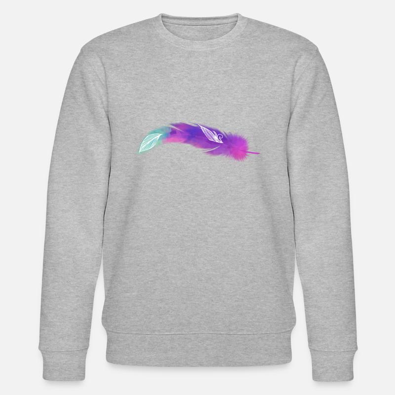 Plume violette au design moderne - Sweat bio CHANGER Stanley/Stella Unisexe - gris chiné