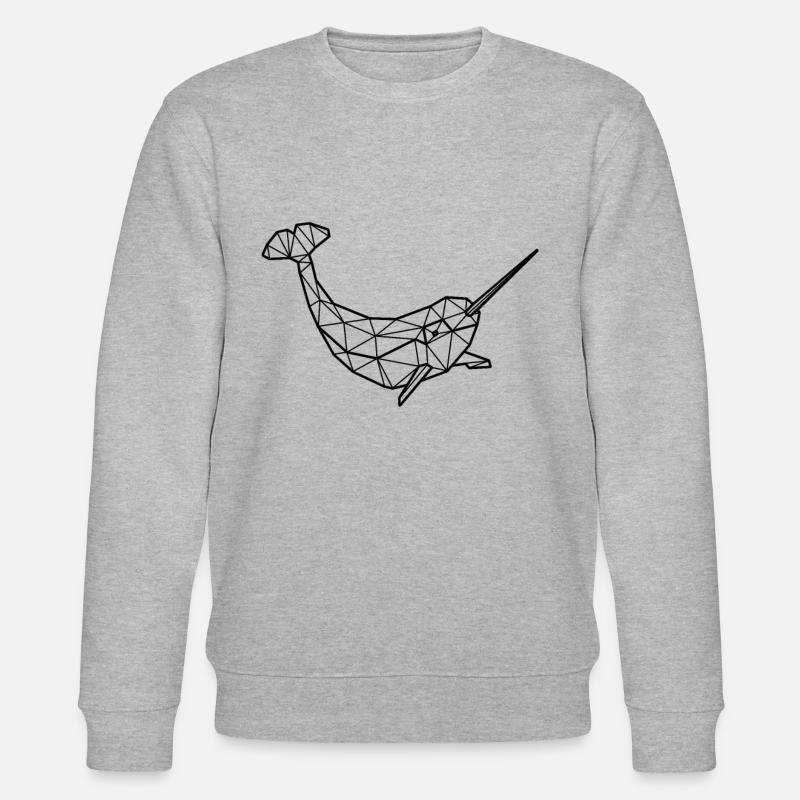 Narwal Polygon - Stanley/Stella Unisex Bio-Sweatshirt CHANGER  - Grau meliert