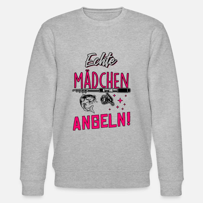 Echte Mädchen Angeln - Stanley/Stella Unisex Bio-Sweatshirt CHANGER  - Grau meliert