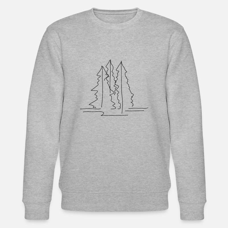 Tree Forest Lineart - Stanley/Stella CHANGER Unisex Organic Sweatshirt - heather grey
