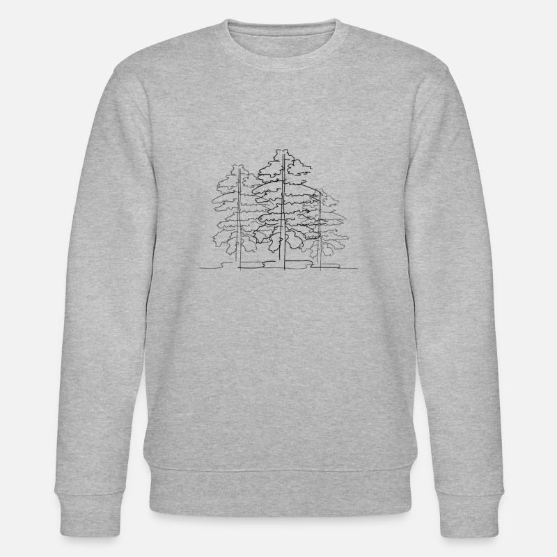 Baum Wald Lineart - Stanley/Stella Unisex Bio-Sweatshirt CHANGER  - Grau meliert