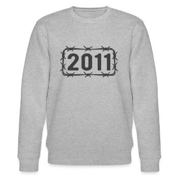 Geburtstag Jahrgang 2011 Stacheldraht - Stanley/Stella Unisex Bio-Sweatshirt CHANGER  - Grau meliert - Vorne - Nik (191cm) & Marisol (170cm)