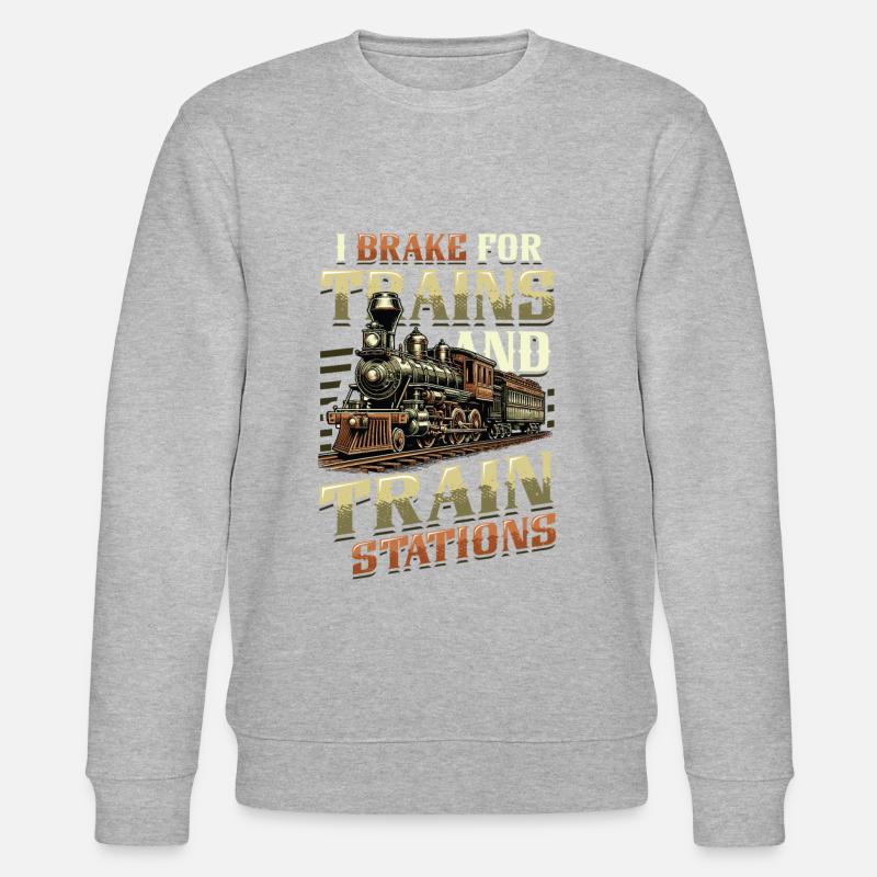 Trainspotting Train Lovers Trains - Sweat bio CHANGER Stanley/Stella Unisexe - gris chiné