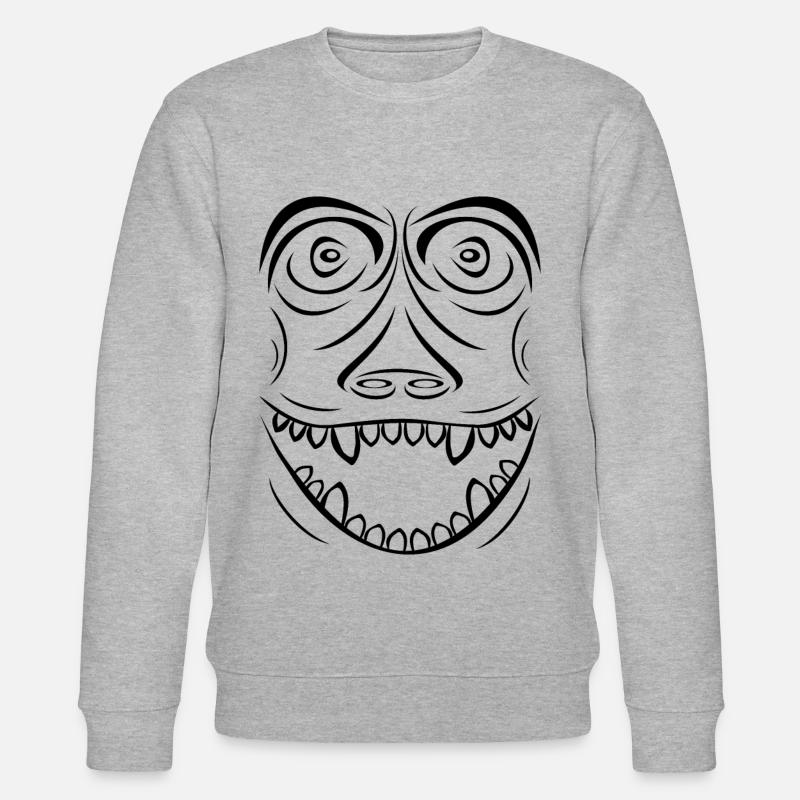 Funny Monkey Voodoo Style schwarz - Stanley/Stella Unisex Bio-Sweatshirt CHANGER - Grau meliert