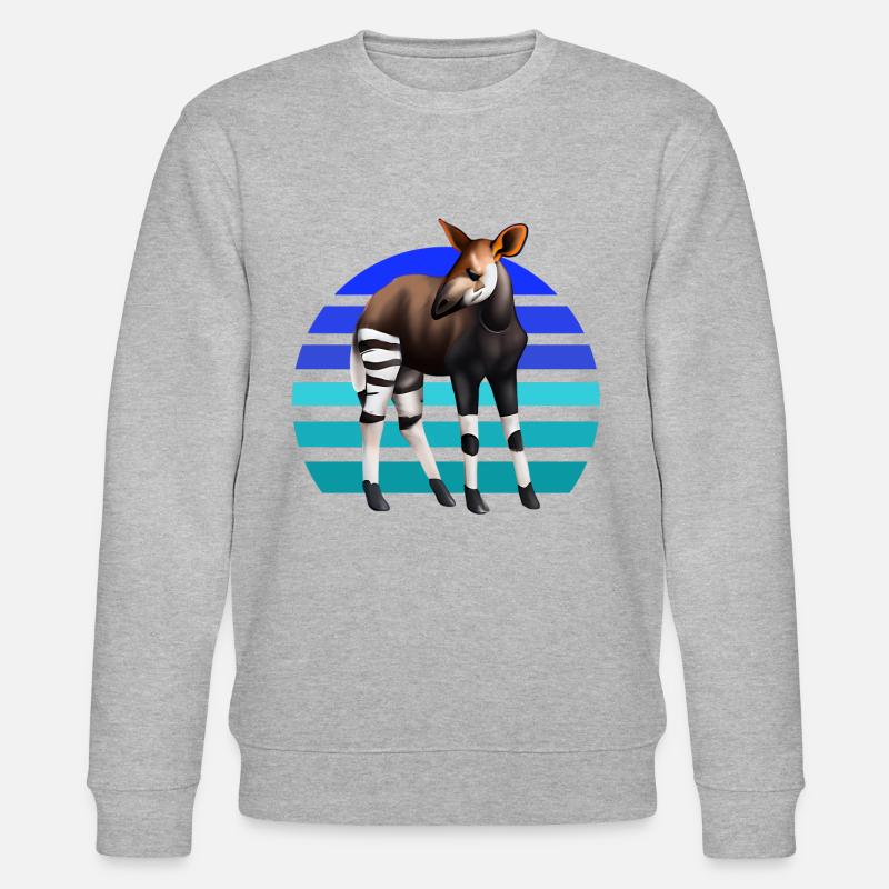 Süßes Okapi - Stanley/Stella Unisex Bio-Sweatshirt CHANGER  - Grau meliert