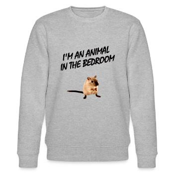 Ich bin ein Tier im Schlafzimmer - Stanley/Stella Unisex Bio-Sweatshirt CHANGER  - Grau meliert - Vorne - Nik (191cm) & Marisol (170cm)