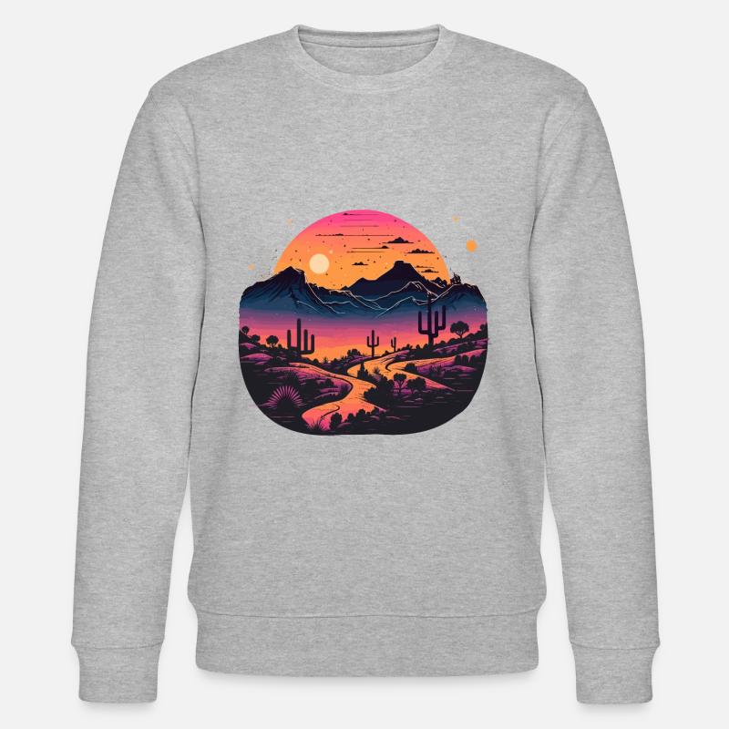 Synthwave-Wüste - Stanley/Stella Unisex Bio-Sweatshirt CHANGER  - Grau meliert