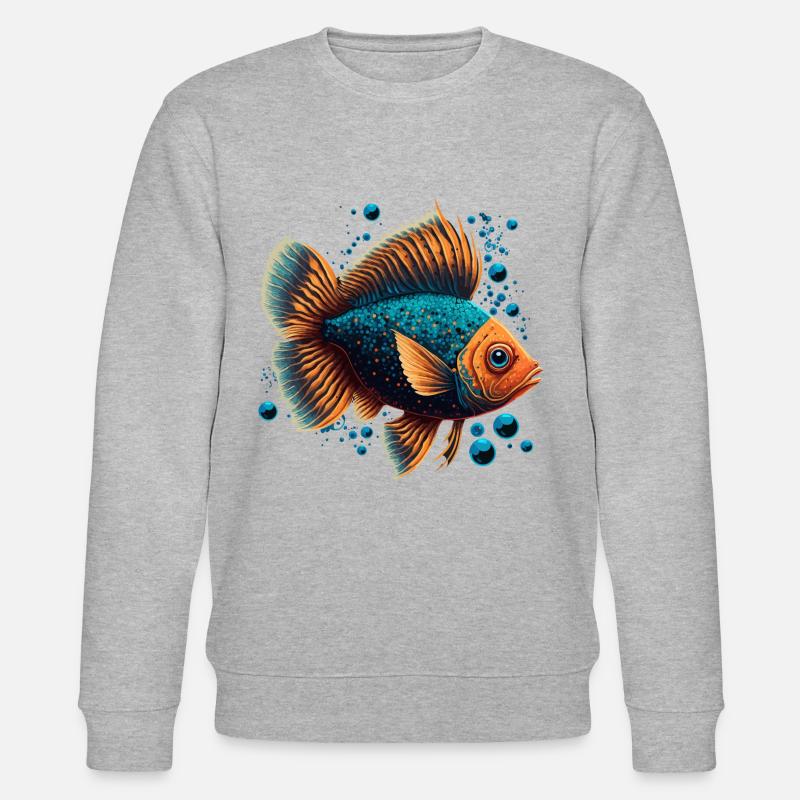 Tiefseefische - Stanley/Stella Unisex Bio-Sweatshirt CHANGER  - Grau meliert