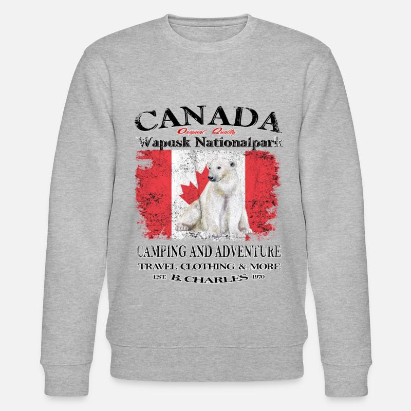Canada, Canada, camping - Sweat bio CHANGER Stanley/Stella Unisexe - gris chiné