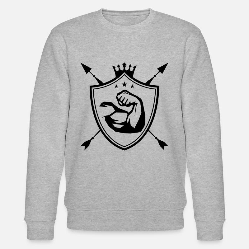 muscles bras blason - Sweat bio CHANGER Stanley/Stella Unisexe - gris chiné