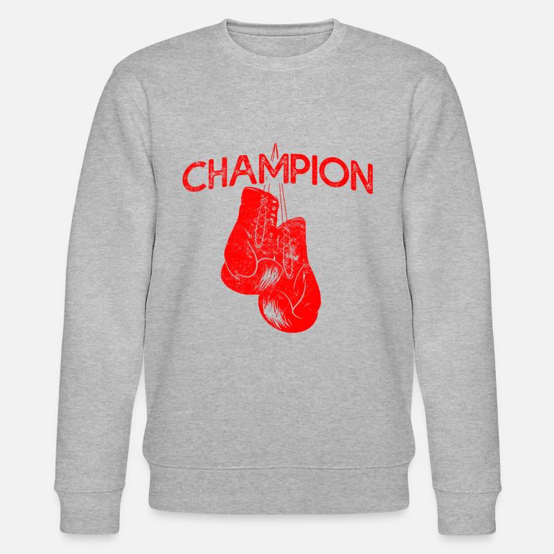 Boxen Sieger Spruch Boxhandschuhe - Stanley/Stella Unisex Bio-Sweatshirt CHANGER  - Grau meliert