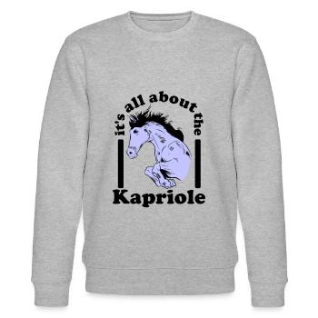 it s all about the kapriole - Stanley/Stella Unisex Bio-Sweatshirt CHANGER  - Grau meliert - Vorne - Nik (191cm) & Marisol (170cm)