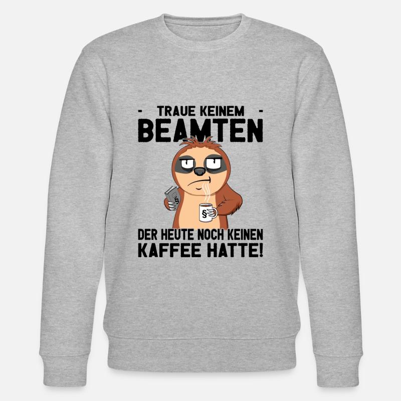 Beamtensprüche - öffentlicher Dienst - Faultier - Stanley/Stella Unisex Bio-Sweatshirt CHANGER  - Grau meliert
