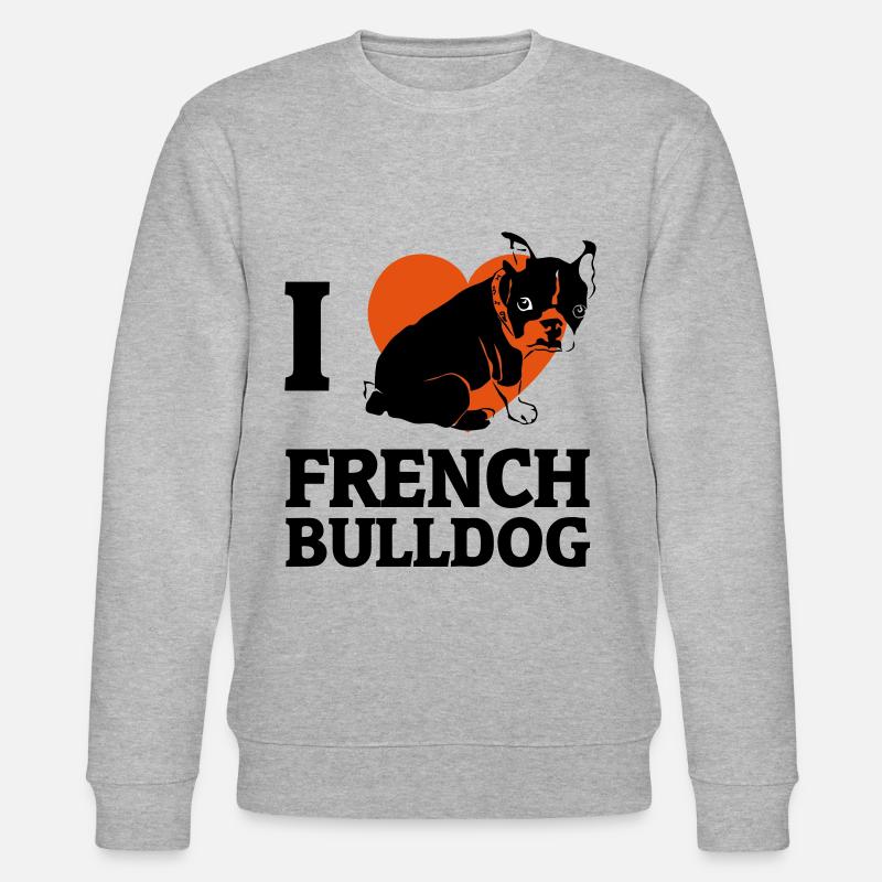 J'adore le bouledogue français - Sweat bio CHANGER Stanley/Stella Unisexe - gris chiné