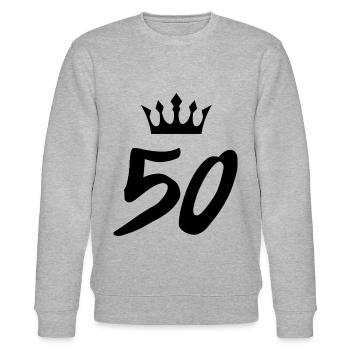 Couronne de 50 numéros - Sweat bio CHANGER Stanley/Stella Unisexe - gris chiné - Devant - Nik (191cm) & Marisol (170cm)
