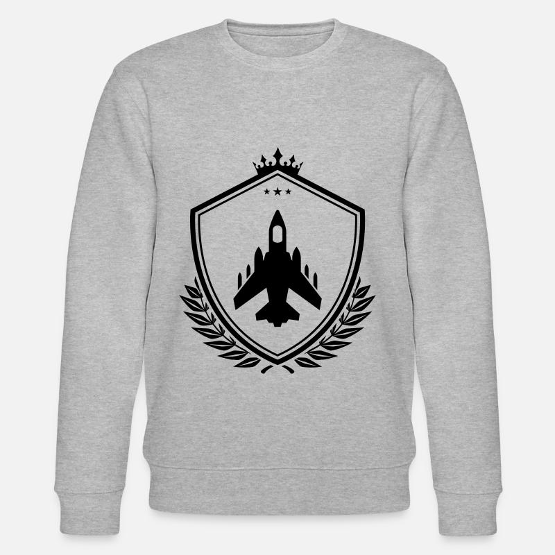Flugzeug jet wappen - Stanley/Stella Unisex Bio-Sweatshirt CHANGER  - Grau meliert