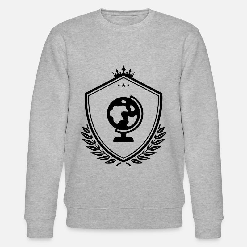 Globus symbol wappen - Stanley/Stella Unisex Bio-Sweatshirt CHANGER  - Grau meliert