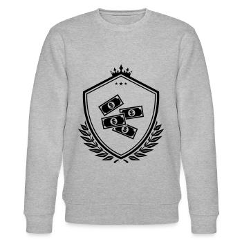 Cash Money Wappen - Stanley/Stella Unisex Bio-Sweatshirt CHANGER  - Grau meliert - Vorne - Nik (191cm) & Marisol (170cm)